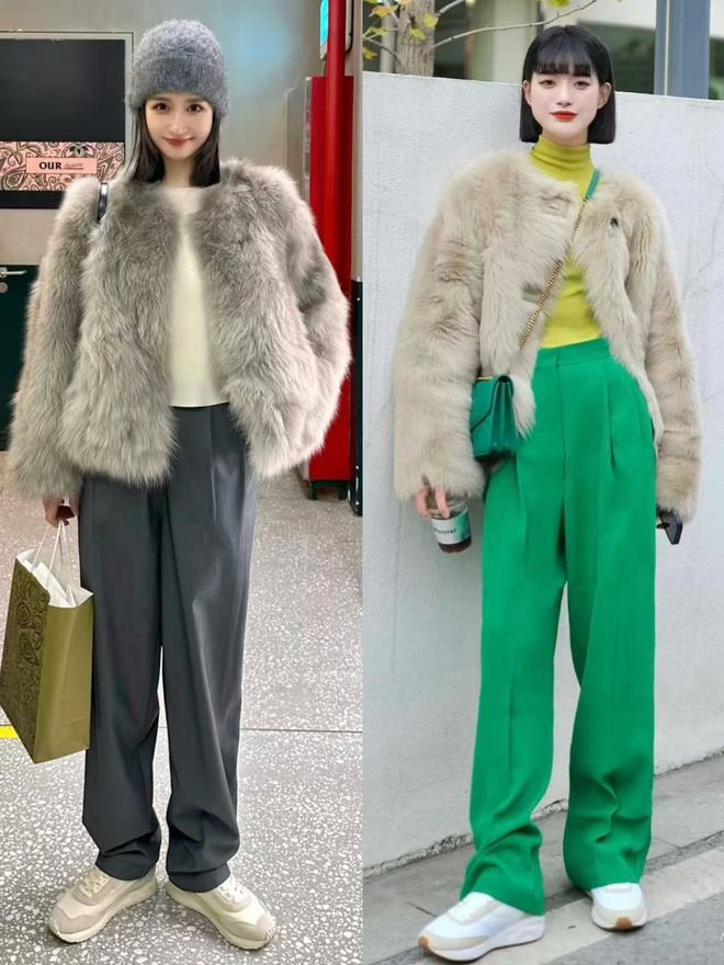 街的“皮草+运动鞋”却个个洋气又好看ag旗舰厅注册上海女生是真会穿！满大(图5)